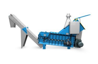 blue compactor that can recycle old loft insulation
