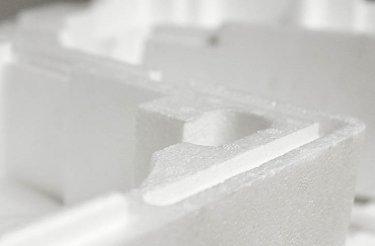 Corner of polystyrene box